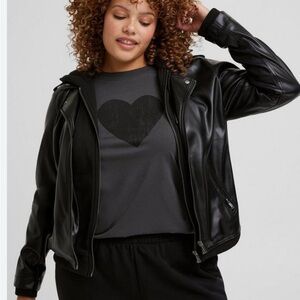 Torrid Black Faux Leather Jacket for Women